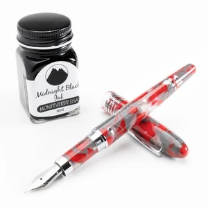USA Mountain of the World Fountain Pen Gift set (Ruby) Fine Nib + Bottled Ink... - Imagen 1 de 6