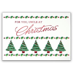 Tarjeta de Navidad Amorosa PARA TÍO, Árboles de Gracias por Thoughtful Moments + Sobre - Imagen 1 de 4