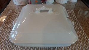 Antike Terrine mit Fuß quadratischer Servierer mit Deckel (um 1880er Jahre) T & R Boote - Bild 1 von 9