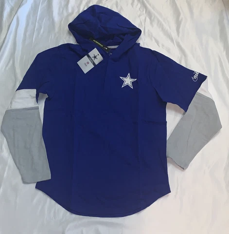 Men's Dallas Cowboys Nike Fan Gear Throwback Mascot Henley Hoodie NWT Medium Cover