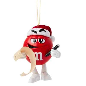 ENESCO STUDIO BRANDS M&M'S RED CHARACTER WITH LIST HANGING ORNAMENT 6014573 - Picture 1 of 2