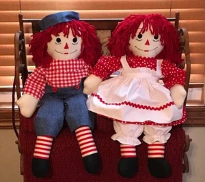 Raggedy Ann & Andy ~ 25" Tall ~ Professionally Made ~ One Of A Kind!  - Picture 1 of 12