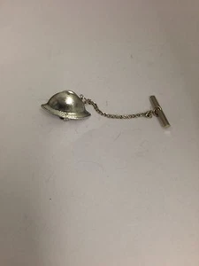 Tommy Helmet WE-WW1THPIN Tie Pin With Chain english pewter handmade - Picture 1 of 1