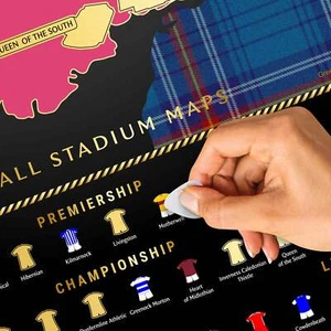 Scotland Football Stadium Scratch-Off Map - Picture 1 of 6