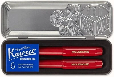 Moleskine x Kaweco KAWPENSETMRED Fountain Pen and Ballpen Set NEW 1.0mm Point - Image 1 of 3
