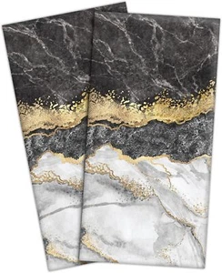 Asciugamani in marmo nero oro per bagno decorativo bagno nero e oro - Foto 1 di 3