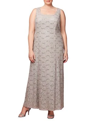 Nuevo con etiquetas Vestido Alex Evenings Para Mujer Beige Lentejuelas Encaje Sin Mangas Talla 12 $450 Foto 1 de 2