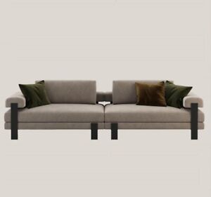 Sofa 2 Sitzer Textil Holz Modern Sofa Polster Couch Design Luxus Neu