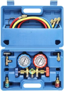 3 Way AC Diagnostic Manifold Gauge Set for Freon Charging, Fits R134A R12 R22 an - Picture 1 of 6
