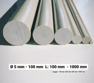 PEEK Rund Natur Rundstab Welle Vollmaterial Hochleistung bis 260° Reststücke - Bild 1 von 6