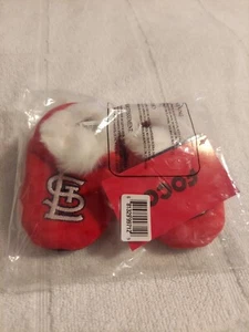 St. Louis Cardinals Slippers Red White Baby Booties Cozy Fuzz Size Large New - Picture 1 of 2
