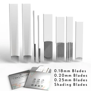 Microblading Blades Shading Needles Eyebrow Tattoo Curved Manual CRYSTALUM® - Picture 1 of 105