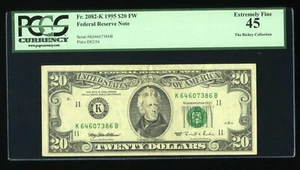 DBR 1995 $20 FRN Dallas Fr. 2082-K PCGS 45 Serial K64607386B - Picture 1 of 2