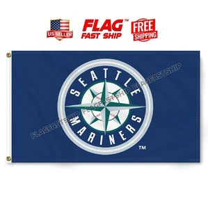 Seattle Mariners 3x5 ft Flag Banner MLB World Series Vintage FREE Shipping - Picture 1 of 16