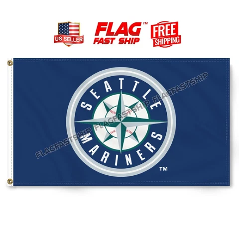 Seattle Mariners 3x5 ft Flag Banner MLB World Series Vintage FREE Shipping Cover