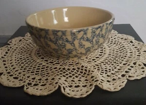 Robinson Ransbottom Pottery  Soup Bowl 5 1/2" BLUE Spongeware - Roseville, OHIO - Picture 1 of 3