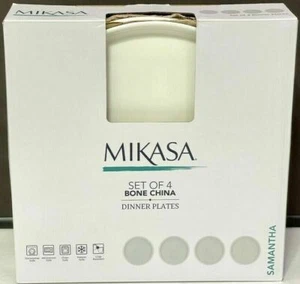 Mikasa Bone China SAMANTHA 10 1/2" Large Dinner Plates - Set of Four NEW - Picture 1 of 2