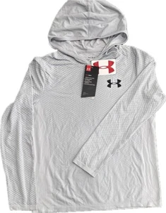 Under Armour Long Sleeve Hoodie Shirt YLG Light Gray New - Picture 1 of 4