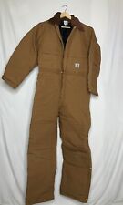 Carhartt Body Suit Mens 44 Tall Quilt Insulated Coveralls Work Quilted Hooded