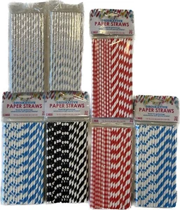 200 Bulk Paper Straws Polka Dot for Birthday Baby Shower Party Disposable - Picture 1 of 1