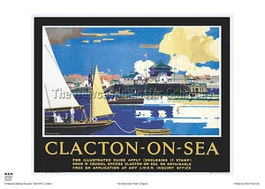 CLACTON ON SEA ESSEX RETRO ART VINTAGE RAILWAY TRAVEL POSTER ADVERTISING - Picture 1 of 1
