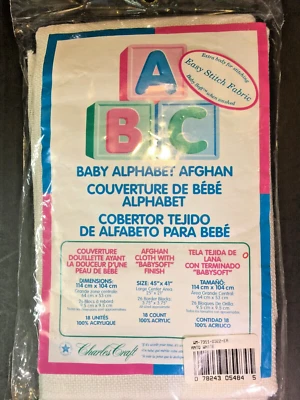 Baby Alphabet Afghan Baby Soft * 18 Count Size: 41"x45" New Sealed - Image 1 of 4