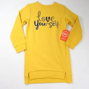Wonder Nation Yellow Youth Girls Sweatshirt Dress Size XS (4-5) Long Sleeve Knit - Picture 1 of 5