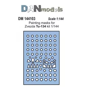 DAN Modelos 144103 Máscaras Pintura Escala 1:144 para Tu-134, para Zvezda 7007 Kit - Imagen 1 de 9
