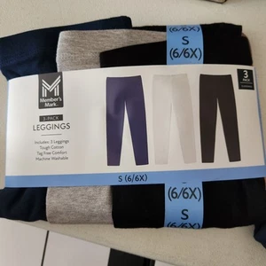 Member’s Mark 3-Pack Girl’s Favorite Leggings BLACK/GREY/BLUE Choose Size 6/6x - Picture 1 of 1