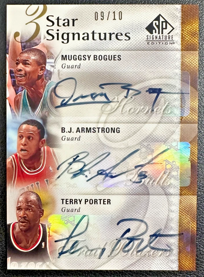 Bogues Armstrong Porter 2009-10 SP Edición Signature Triple Estrella Autógrafo 09/10 Foto 1 de 2