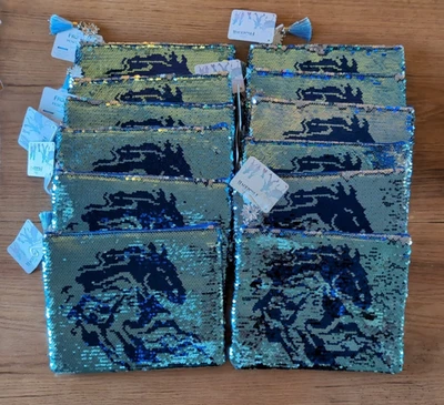 Disney Frozen Fiesta Favor Lote De 12 Estuche De Maquillaje Lápiz Bolsa Lentejuelas Abatible Nuevo Foto 1 de 4