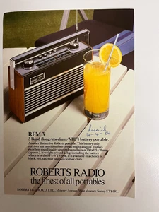 ROBERTS RADIO RFM3 ADVERTISING BROCHURE SHACK/WALL ART - Bild 1 von 1