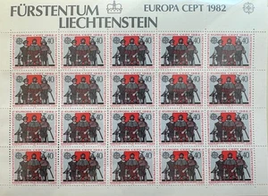 Liechtenstein 1982 MNH mint with 20 stamps each - Picture 1 of 1