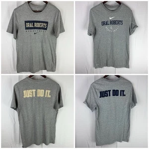 Lot of 2 Oral Roberts Golden Eagles Basketball Nike T Shirt Gray Small ORU - Picture 1 of 18