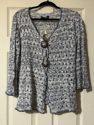 Cárdigan Suéter Tejido Abierto Chadwicks of Boston Para Mujer’s XL Botones Grandes Boho Trabajo Foto 1 de 4