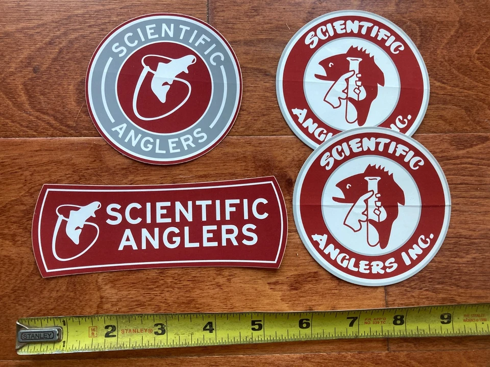 (4) Lote de decalques adesivos Scientific Anglers Fly Fishing Lines novo autêntico - Imagem 1 de 1
