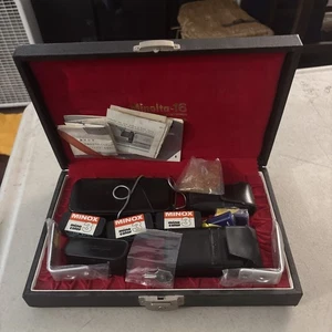 MINOLTA-16 MG SUBMINIATURE SPY CAMERA CASES MANUAL LENSES And Key VINTAGE - Picture 1 of 18