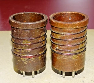 2 National 6-Pin Shortwave Receiving Coils, Unmarked, for SW-3 Ham Receiver - Photo 1/6