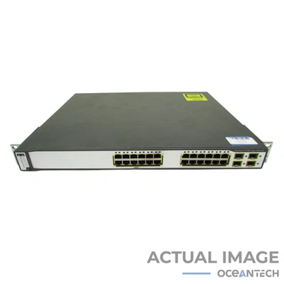 Cisco Catalyst WS-C3750G-24PS-S 3750G Series PoE-24 10/100/1000 Gigabit Switch - Image 1 of 4
