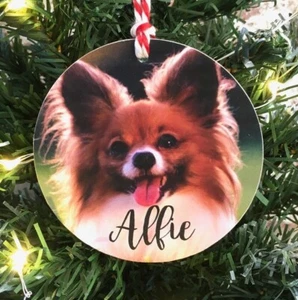 Adornos decorativos colgantes de árbol de Navidad para perros cachorros perros de madera personalizados - Imagen 1 de 12