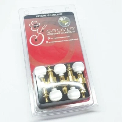 Grover Gold Round Pearloid Button Planetary Geared 5-string Banjo Tuners 124G5 - Image 1 of 3