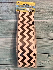 Black & White Zig Zag Chevron Polka Dot Double Sided Border 12 pcs - 36"x3" long - Foto 1 di 5