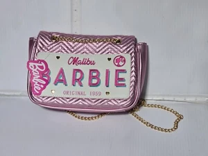 SKINNYDIP LONDON X BARBIE PINK METALLIC "MALIBU BARBIE" CROSSBODY PURSE - Picture 1 of 15