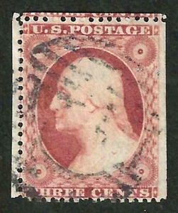 Sc #26 Extraño Margen Perfs PAGADO Cancelar 3 Centavos Washington 1851-57 EE. UU. 39F53 - Imagen 1 de 2