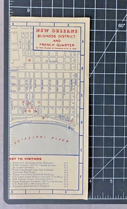 New Orleans Business District & French Quarter Map 8.5" x 11" Vintage Map 1956 - Picture 1 of 3