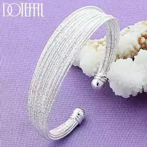 Brazalete Doteffil Plata Esterlina 925 Multi-línea Boda Moda Joyería - Imagen 1 de 6