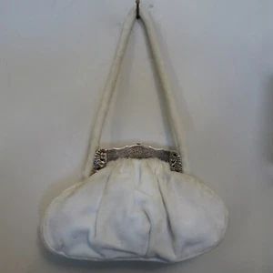 Vintage Antique Sterling Silver Purse Frame Velvet Engraved - Picture 1 of 11