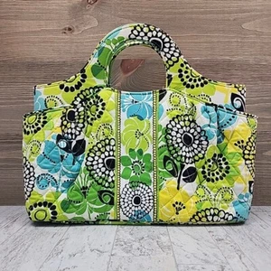 Vera Bradley Womens Purse Limes Up Abby Hand Bag Quilted Satchel Green Yellow - Picture 1 of 14