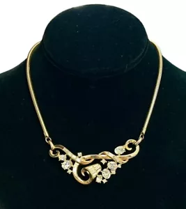 Collar de estrás 1953 TRIFARI Alfred Philippe "Promenade" tono dorado - Imagen 1 de 9