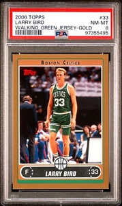 Larry Bird 2006 Topps #33 Walking Green Jersey Gold /500 PSA 8 NMMT Celtics - Picture 1 of 3